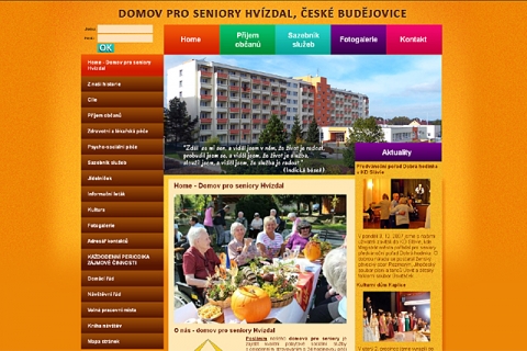 Webdesign domov pro seniory Hvízdal 