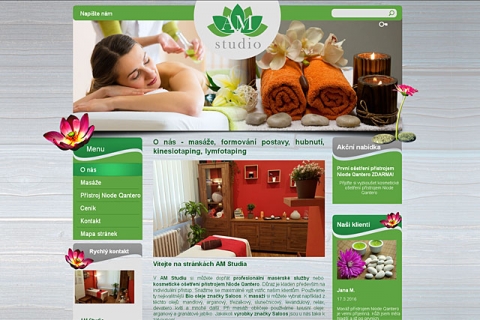 Webové stránky AM studio, masážní a kosmetické služby 